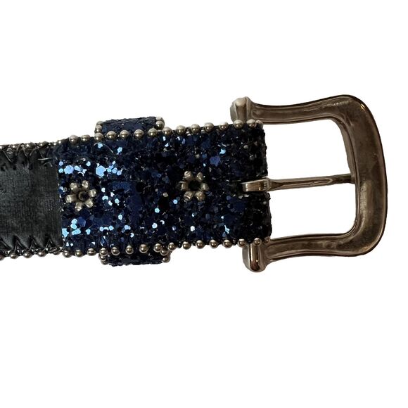 Elite Fresno California  Belt Glitter Blue Rhinestone Buckle Size S main image 4